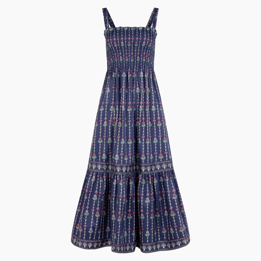 Hill House Home The Anjuli Nap Dress - Navy Trailing Fern Size XXSNavy Trailing - Picture 1 of 3